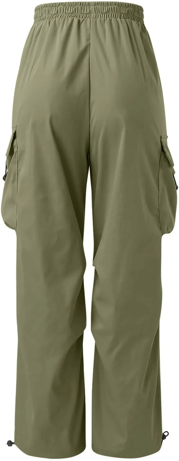 Men's Baggy Cargo Pants Casual Parachute Pant Cotton Loose Fit Streetwear Multi Pockets
