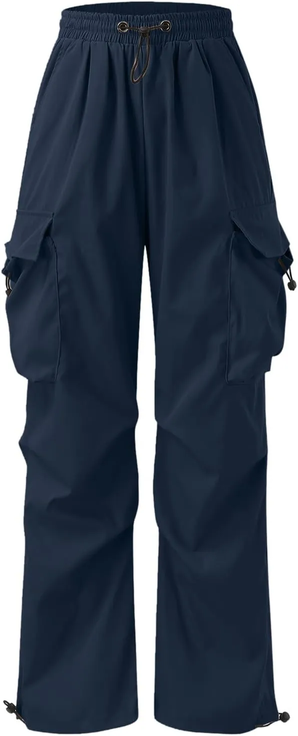 Men's Baggy Cargo Pants Casual Parachute Pant Cotton Loose Fit Streetwear Multi Pockets