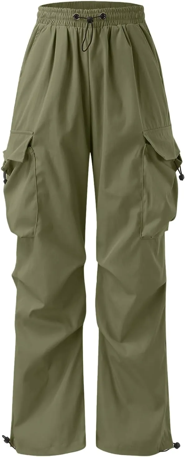 Men's Baggy Cargo Pants Casual Parachute Pant Cotton Loose Fit Streetwear Multi Pockets