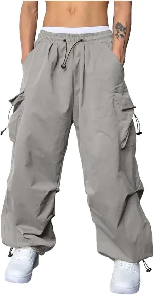 Men's Baggy Cargo Pants Casual Parachute Pants Cotton Loose Fit Hip Hop Pant Multi Pockets