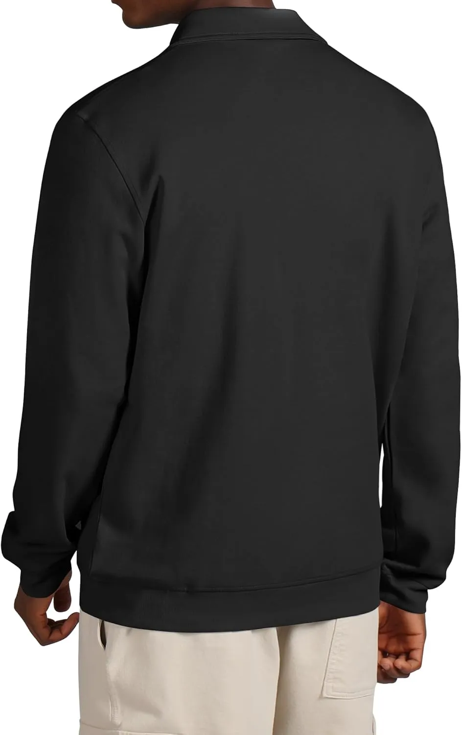Men's Casual Long Sleeve Polo Shirts Classic Button Down Golf Shirt Loose Fit Pullover Sweatshirts