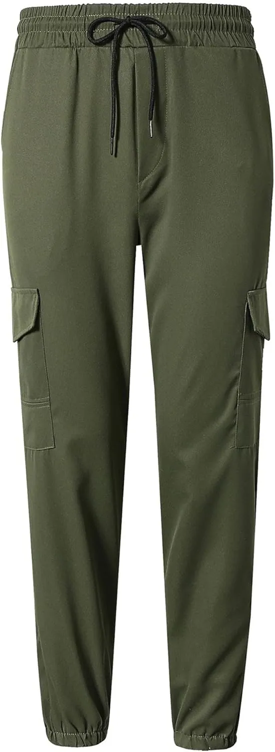 Men's Loose Fit Vintage Outdoor Pants Comfort Drawstring Classic Trousers Retro Jogging Cargo Sweatpants