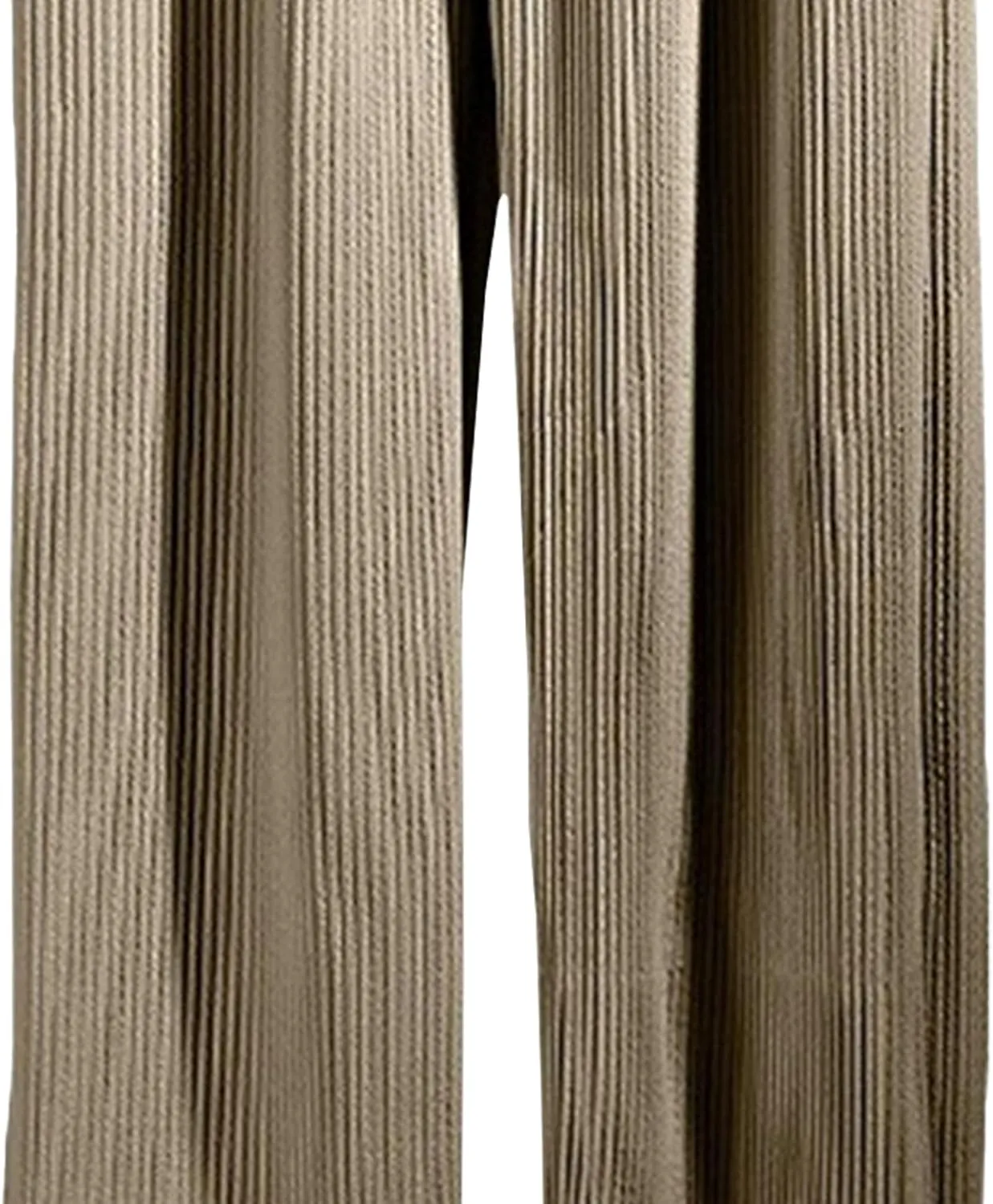 Men's Ribbed Breathable Beach Pants Loose Fit Drawstring Summer Trousers Casual Straight Leg Sweatpants