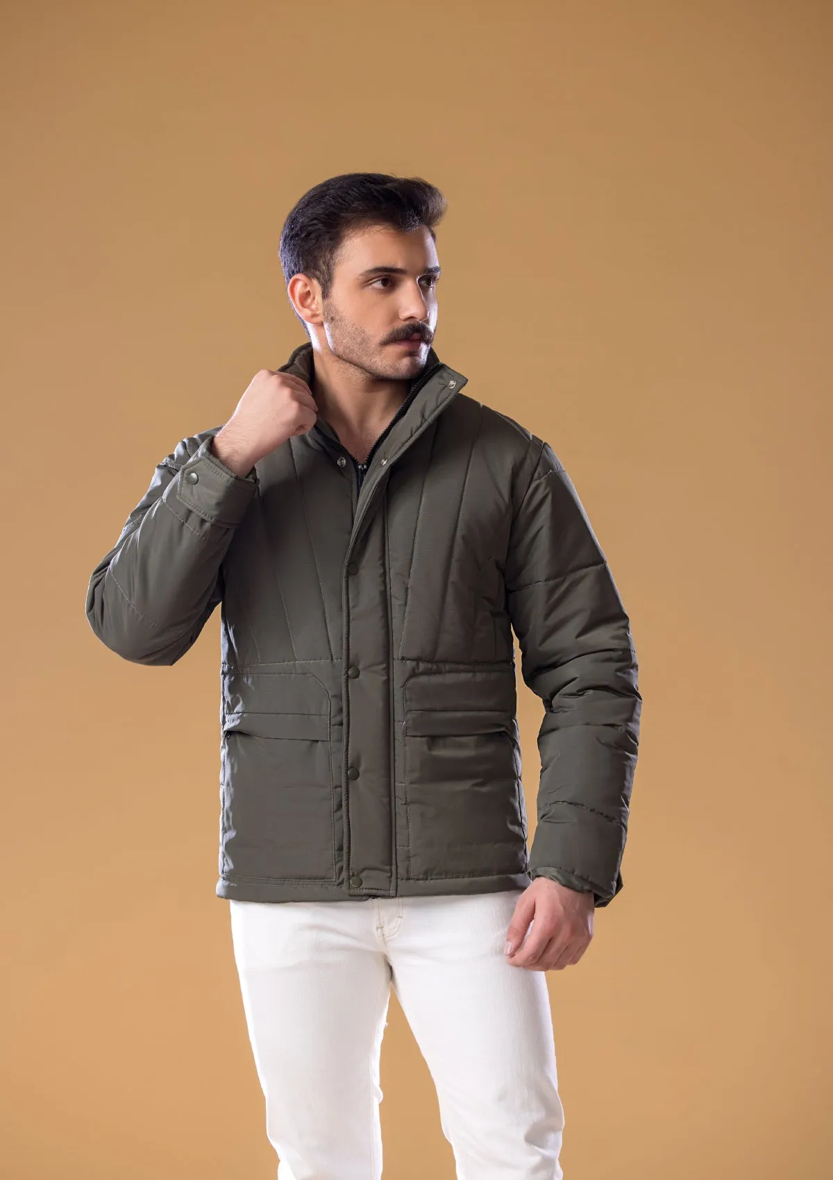 Men's Stylish Jacket Olive (HM-07)
