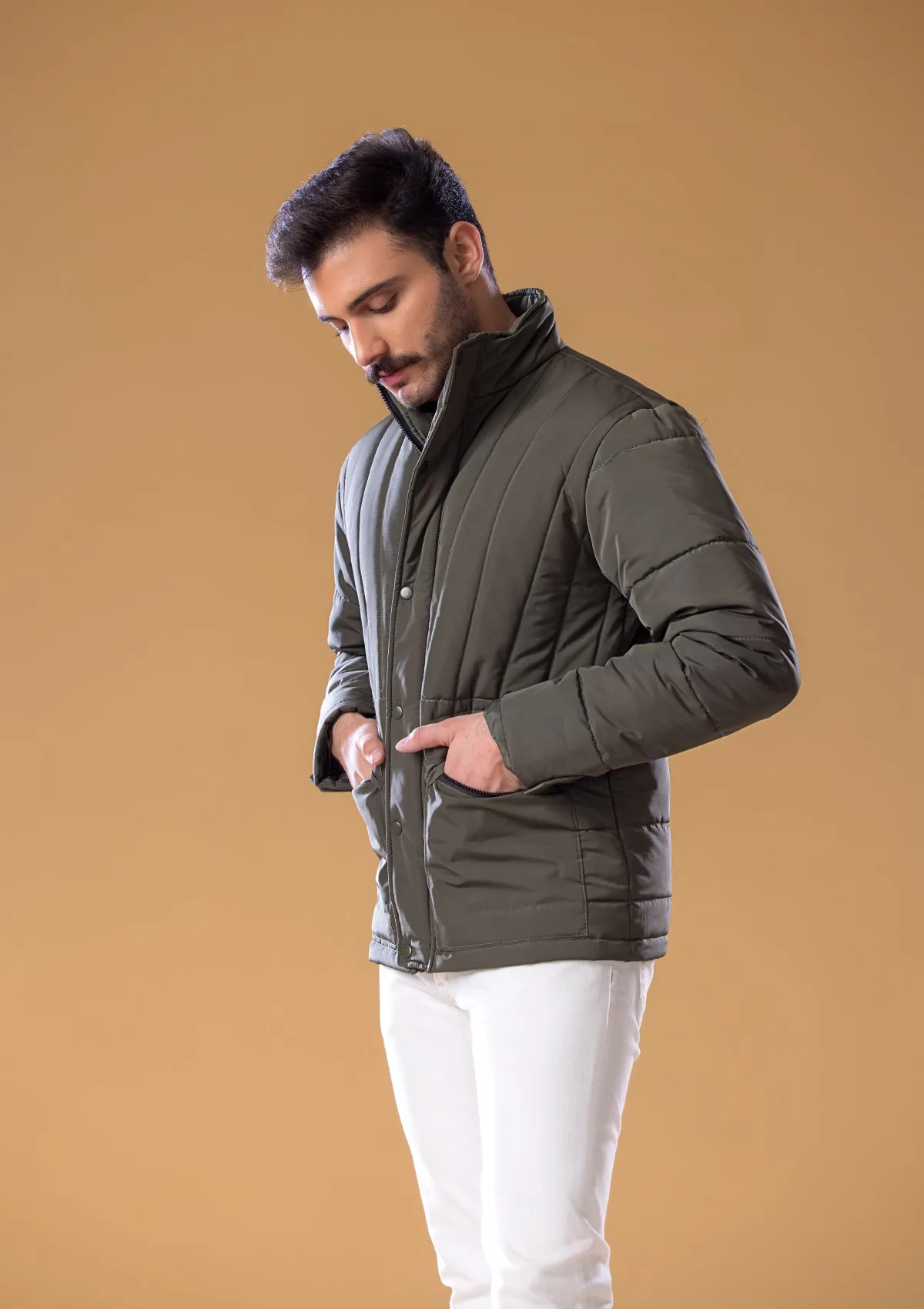 Men's Stylish Jacket Olive (HM-07)