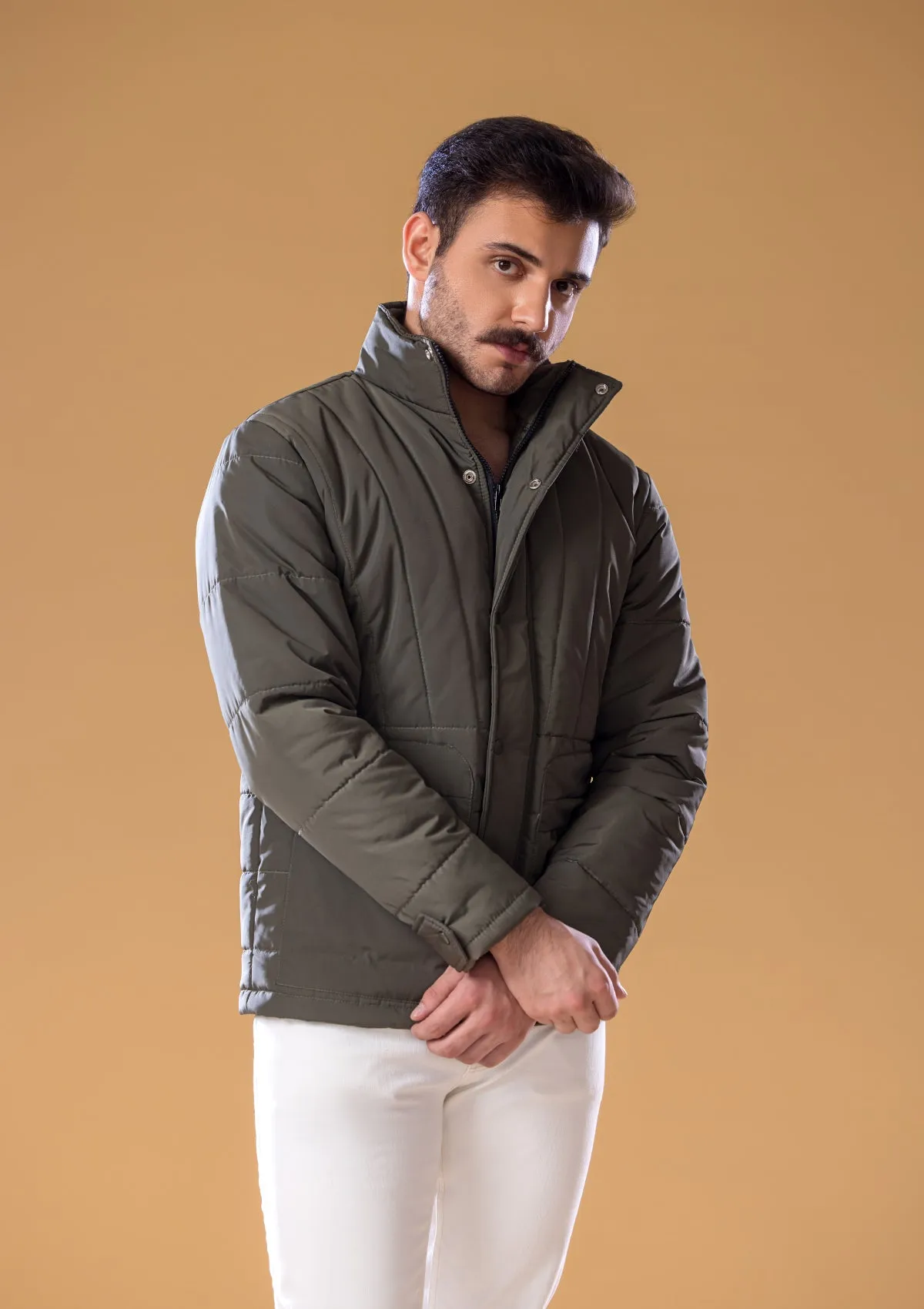 Men's Stylish Jacket Olive (HM-07)