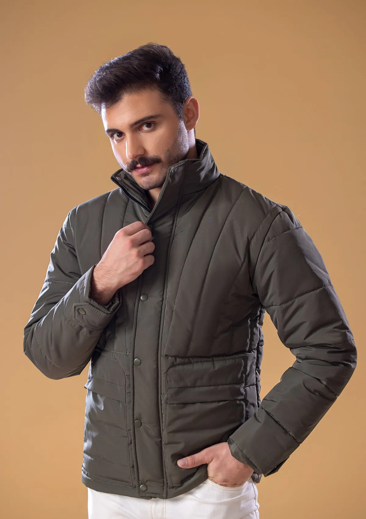 Men's Stylish Jacket Olive (HM-07)
