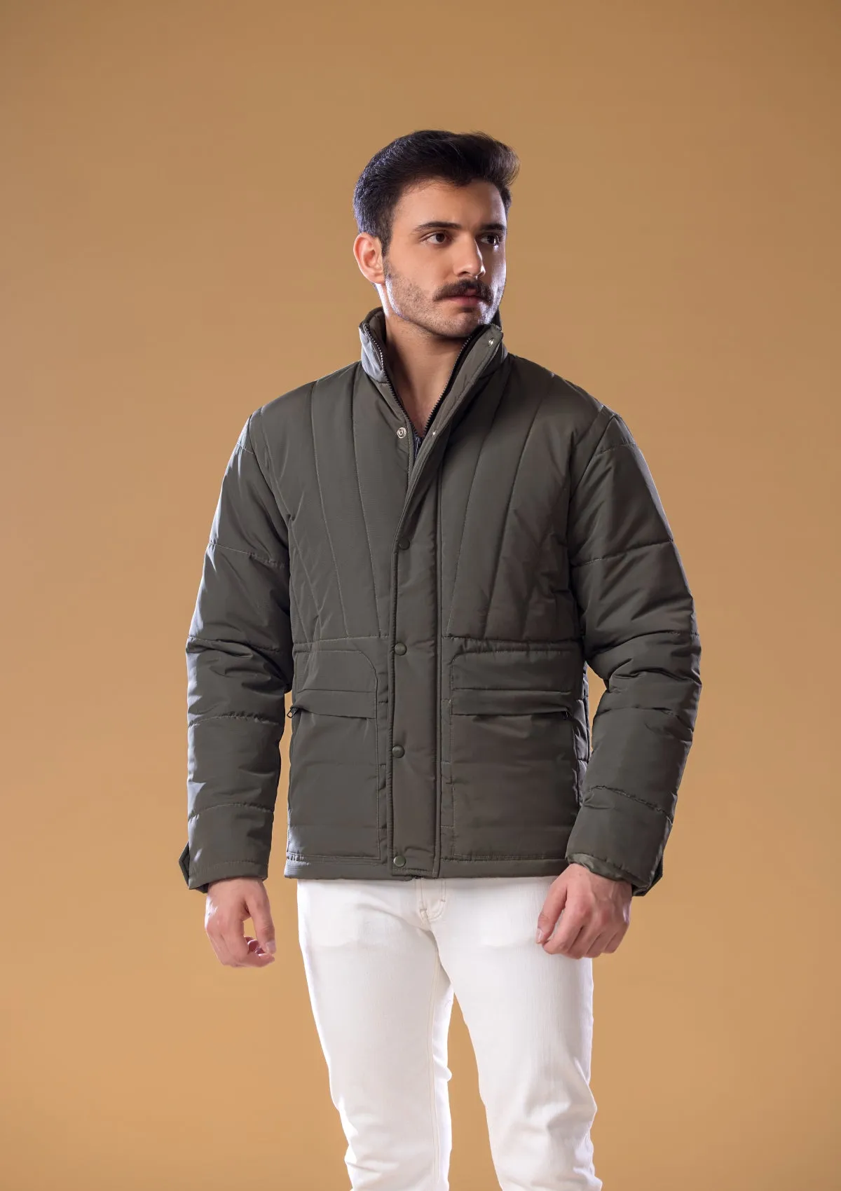 Men's Stylish Jacket Olive (HM-07)