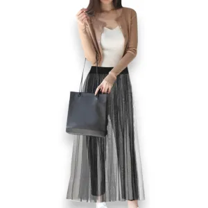 Mesh See Through Long Party Skirt