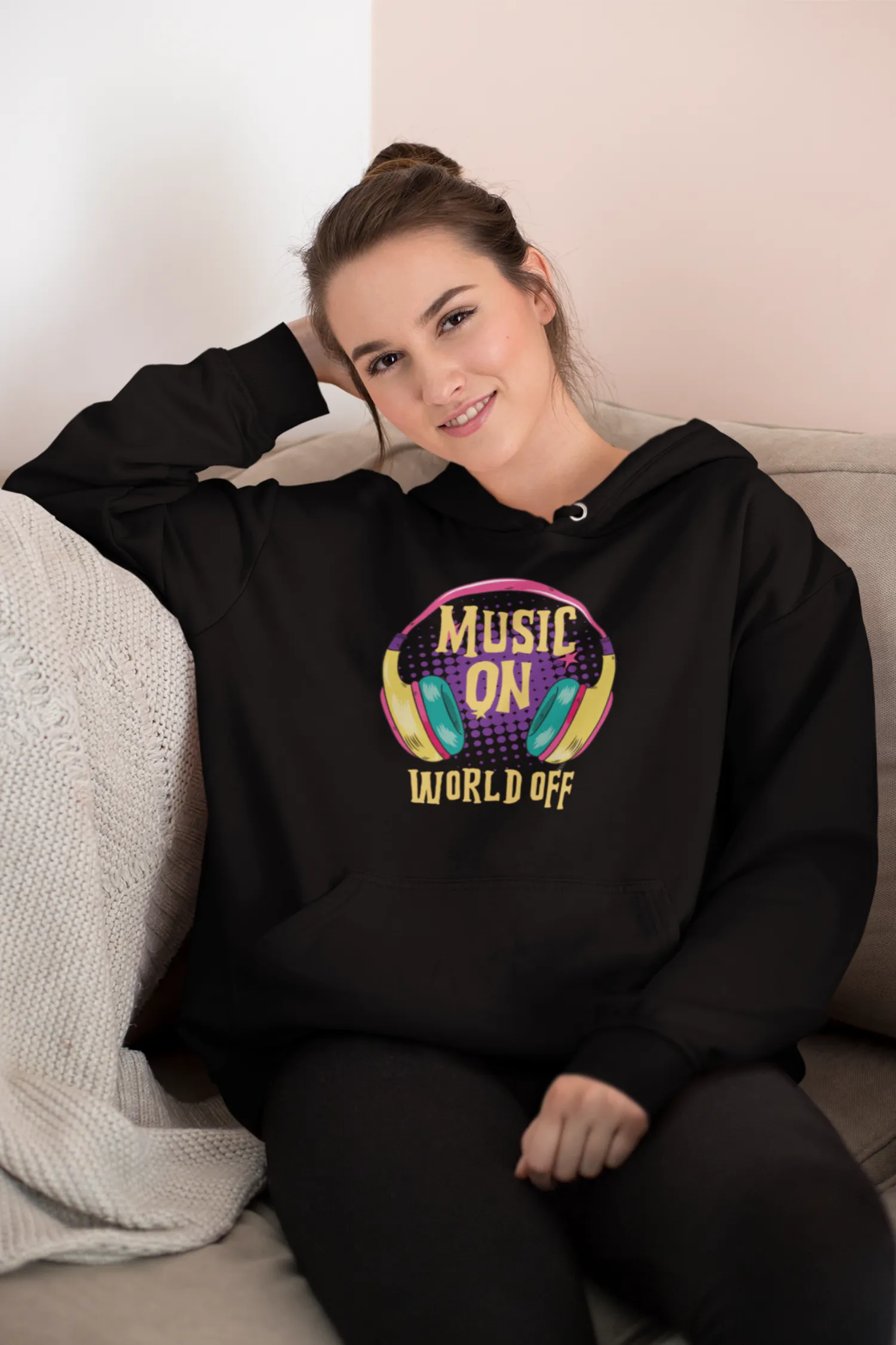 Music On World Off Women's Hoodie