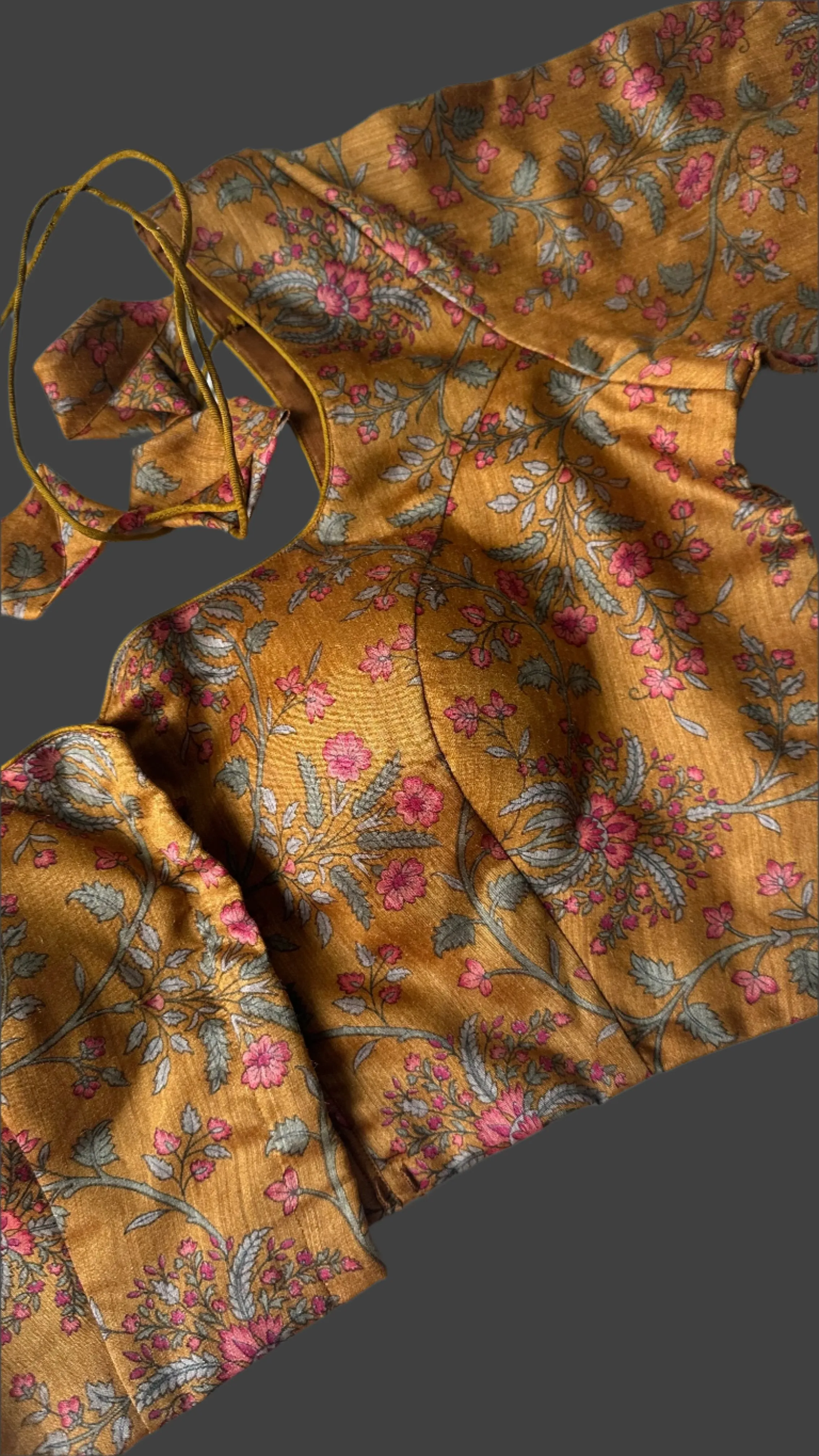 Mustard floral printed blouse online usa stitched sale latest floral
