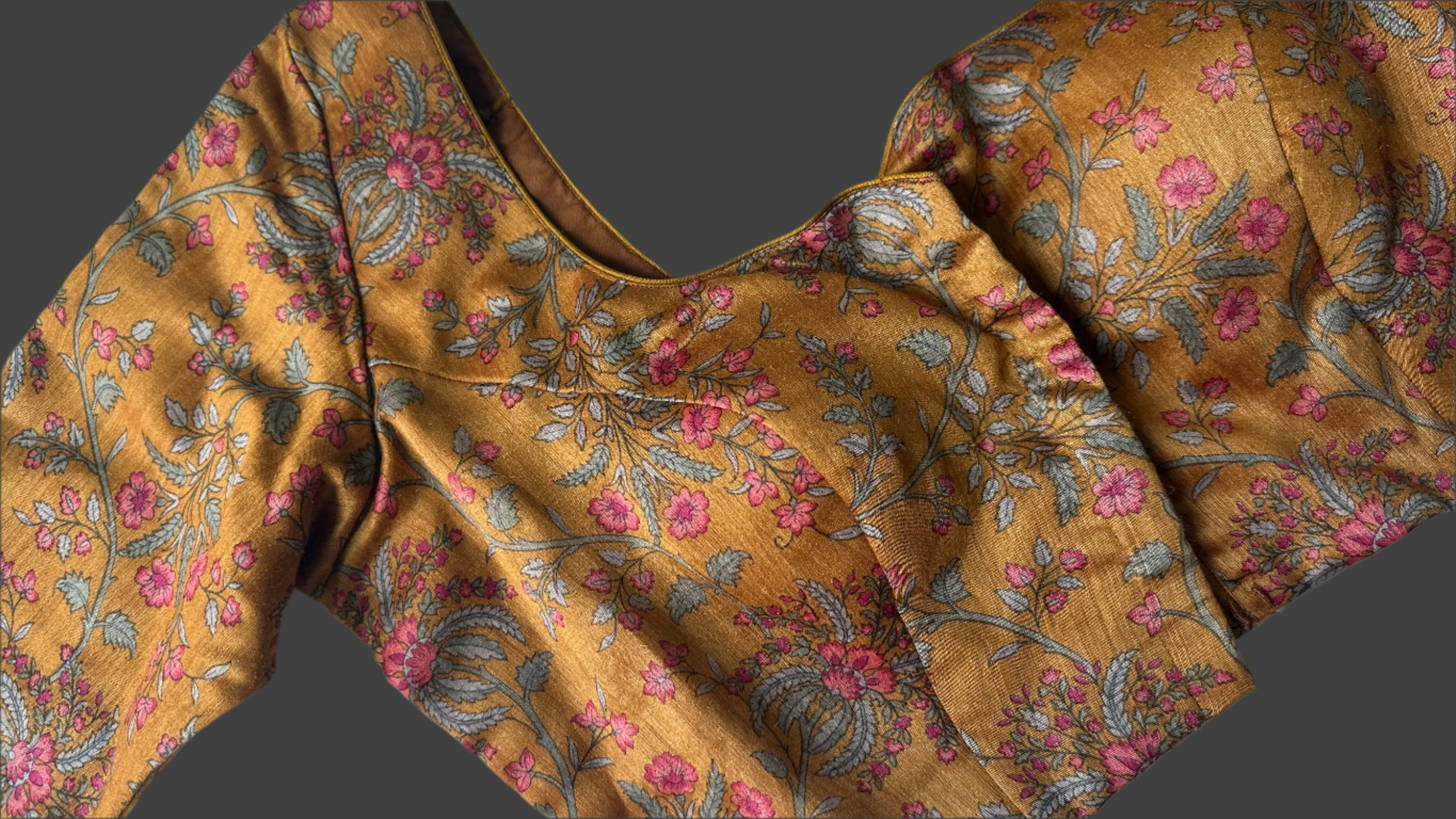 Mustard floral printed blouse online usa stitched sale latest floral
