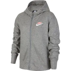 Nike Girls' Cozy Zip-Up Hoodie - Soft Brushed Knit with Contrasting Logo