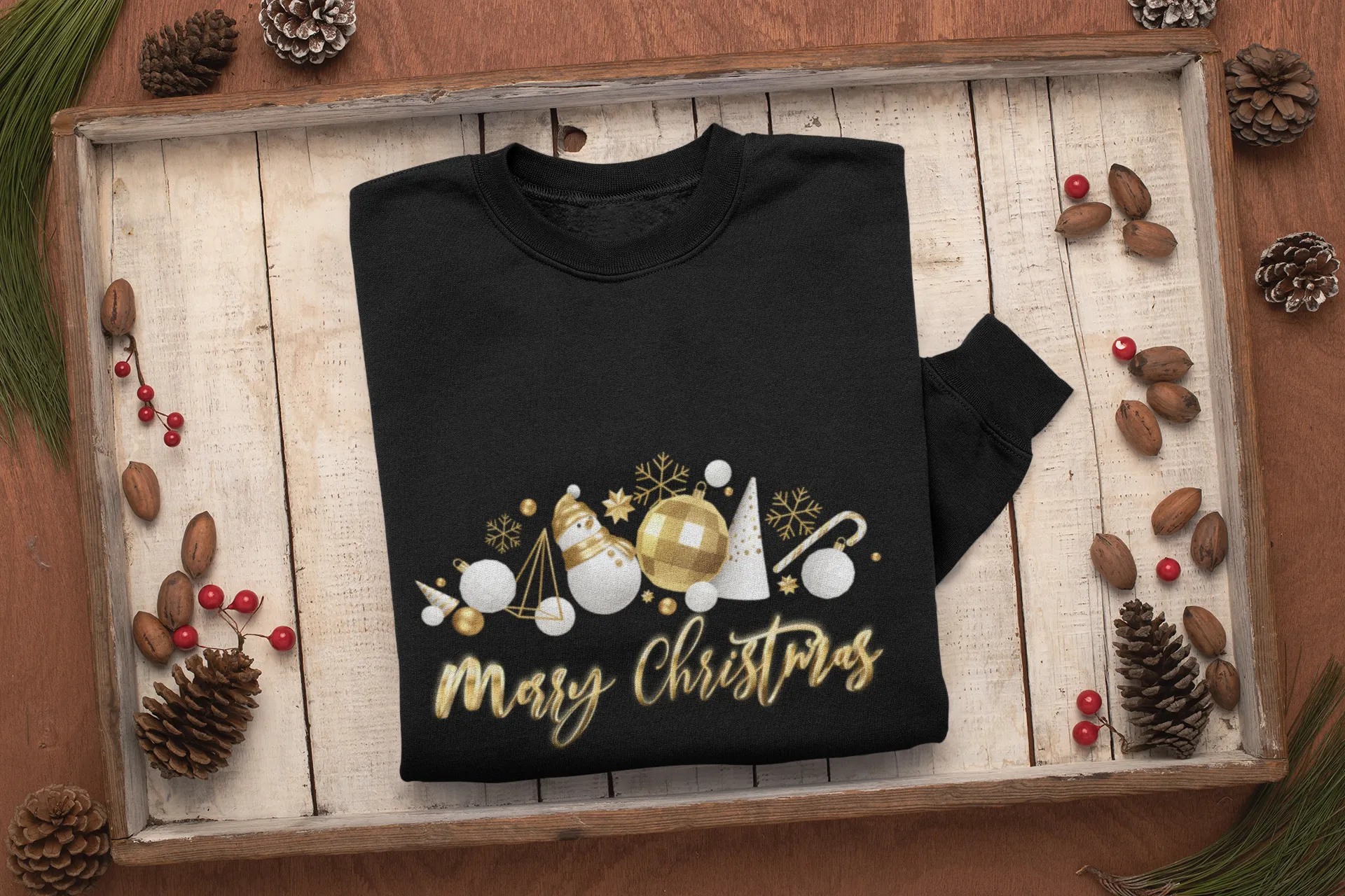 Ornamental Merry Christmas Sweatshirt, Womens Christmas Sweatshirt, Christmas Sweatshirts for Women, Christmas Women,Merry Christmas Sweatshirt
