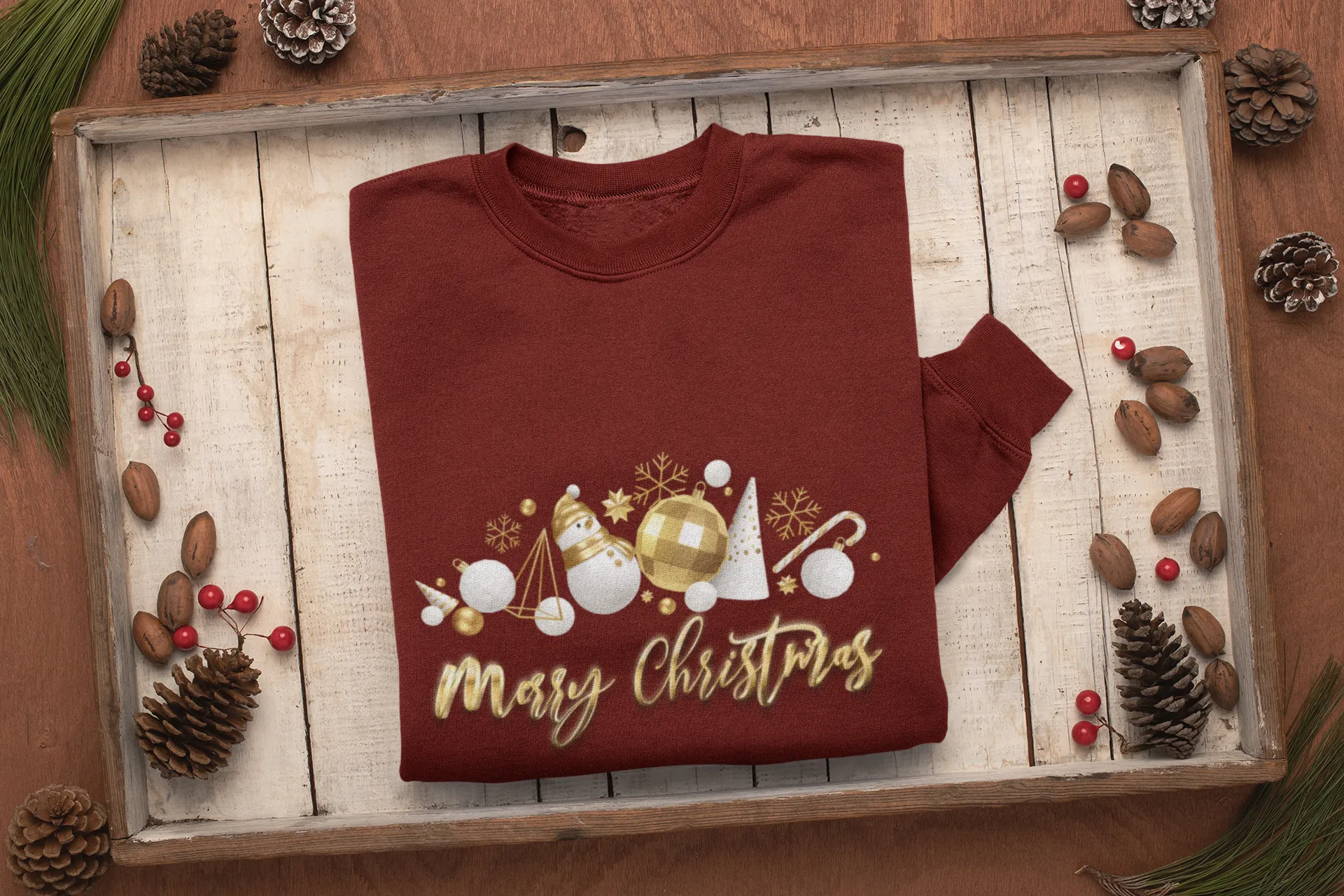 Ornamental Merry Christmas Sweatshirt, Womens Christmas Sweatshirt, Christmas Sweatshirts for Women, Christmas Women,Merry Christmas Sweatshirt