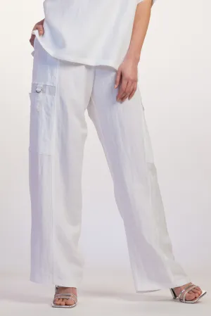 Paula Ryan Linen Soft Leg Pant - White
