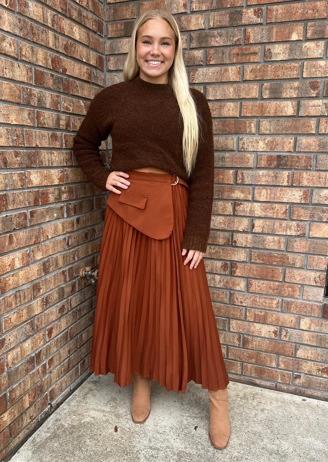 Pleated Maxi Skirt