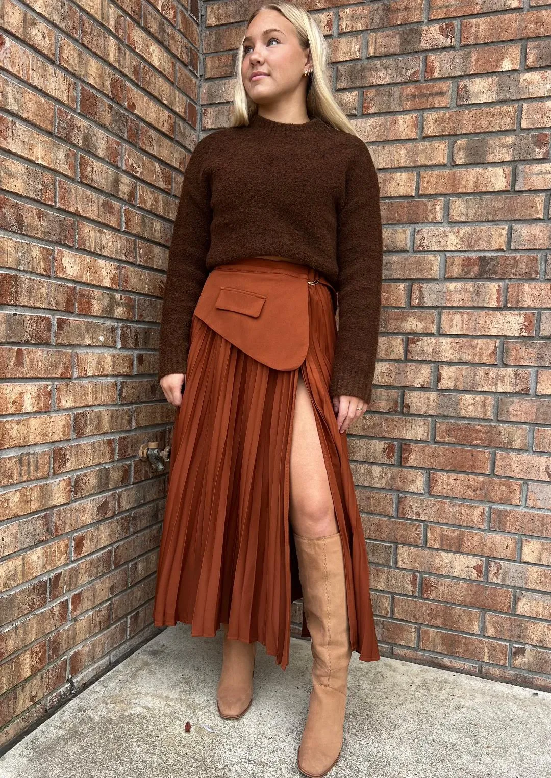Pleated Maxi Skirt