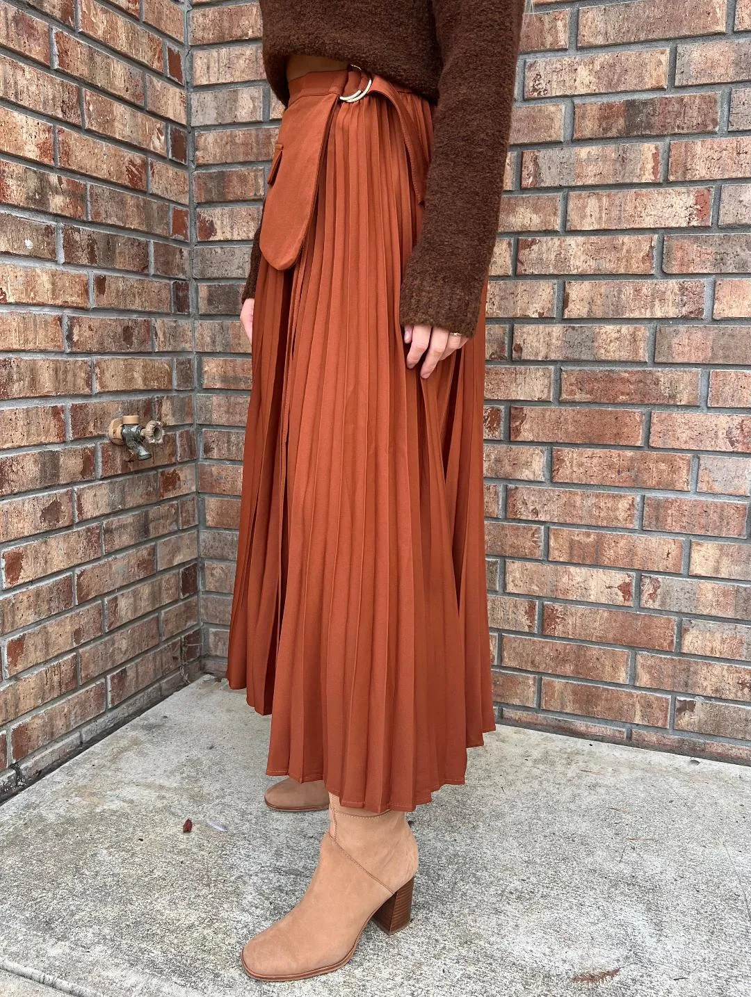 Pleated Maxi Skirt