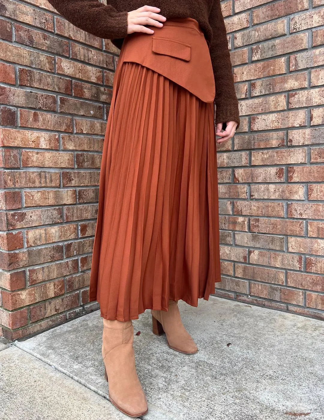 Pleated Maxi Skirt