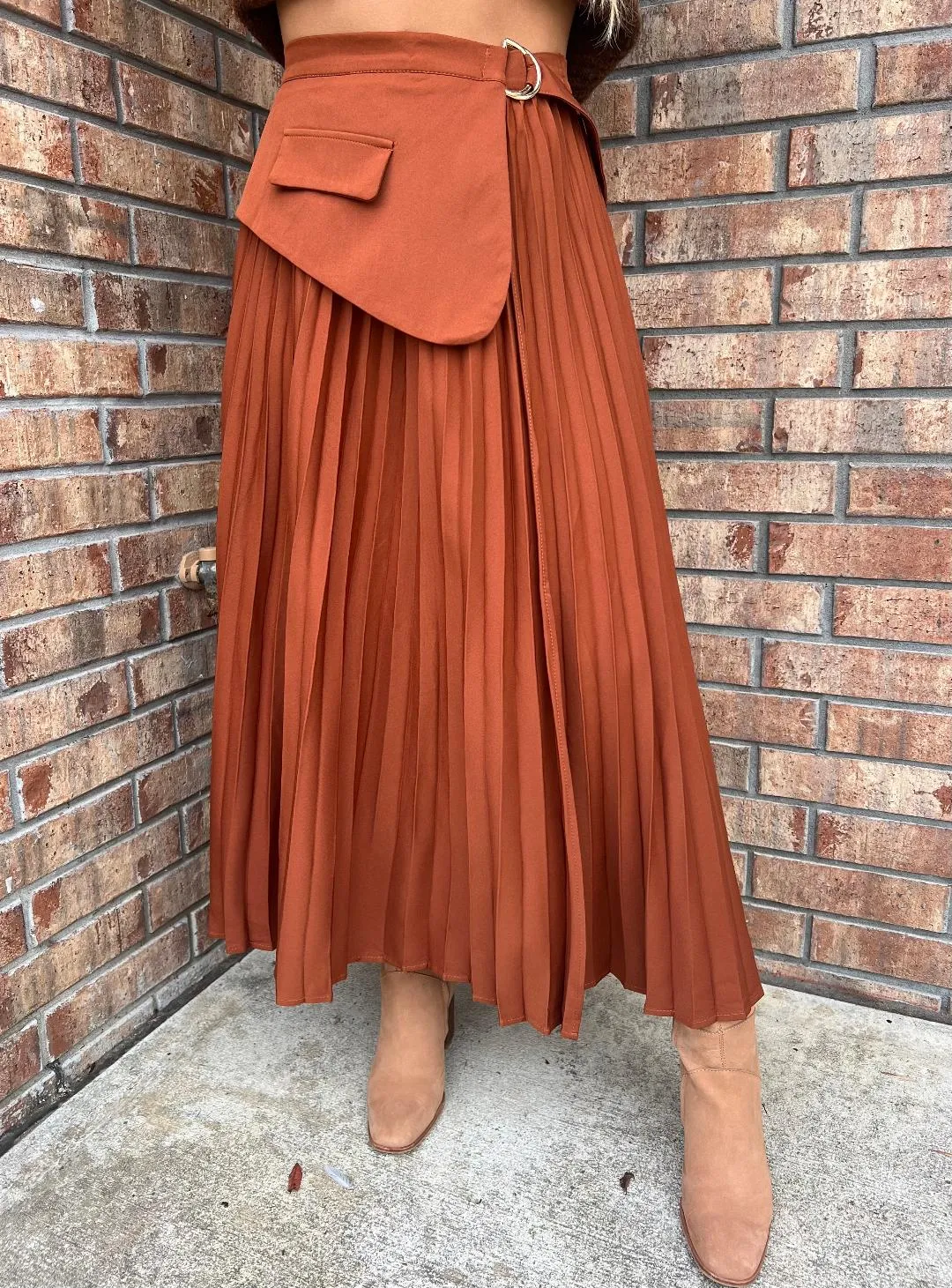 Pleated Maxi Skirt
