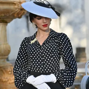 Poppy Blouse in Black Polka
