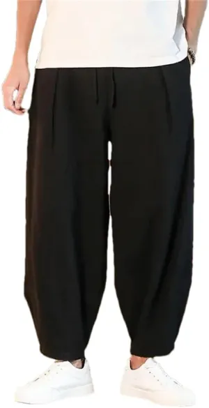 Pulcykp Mens Thin Harem Pants Breathable Solid Trousers Streetwear Loose Joggers Pants