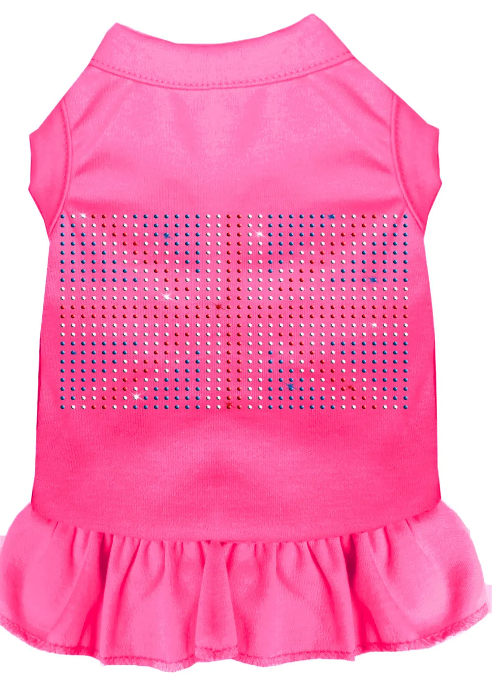 Rhinestone British Flag Dress Bright Pink Xs