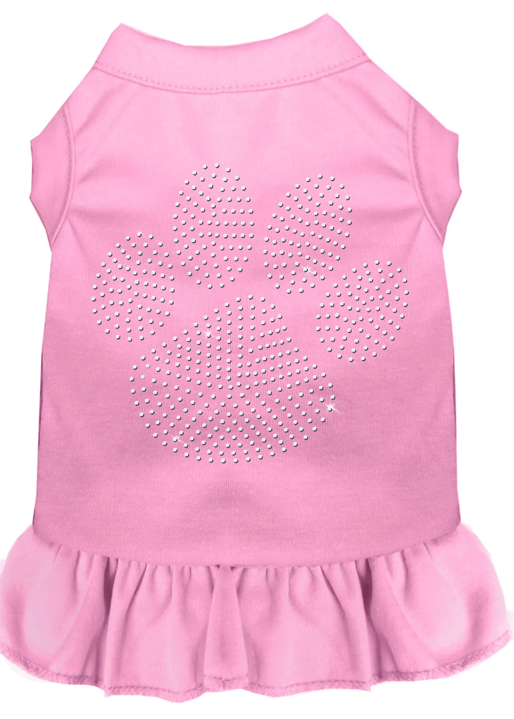 Rhinestone Clear Paw Dress Light Pink Xxxl