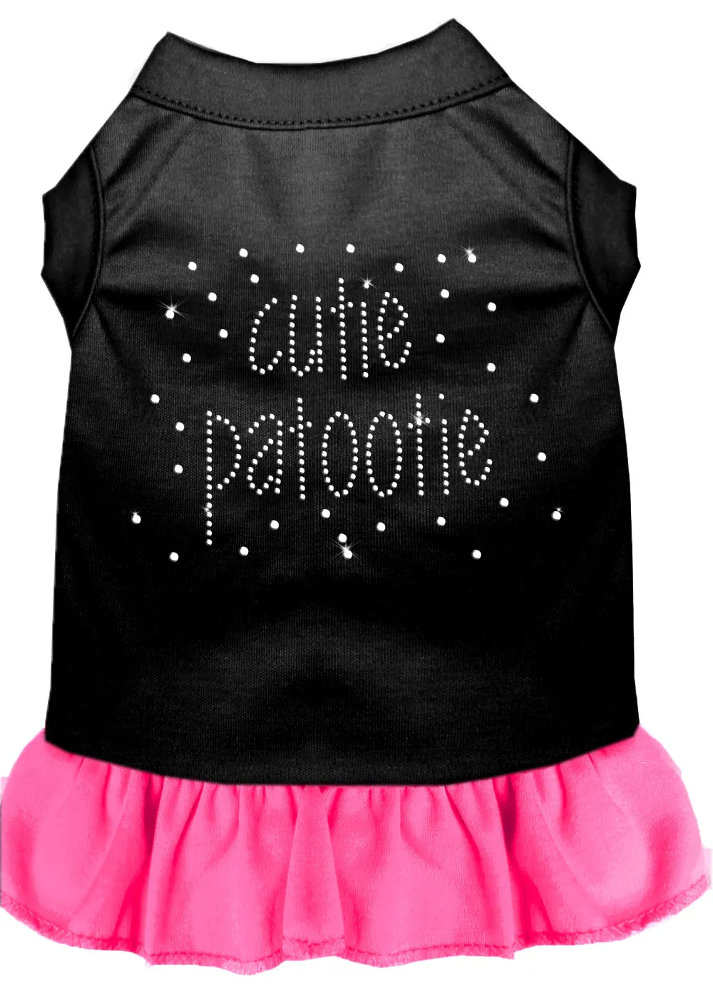Rhinestone Cutie Patootie Dress Black With Bright Pink Xxxl