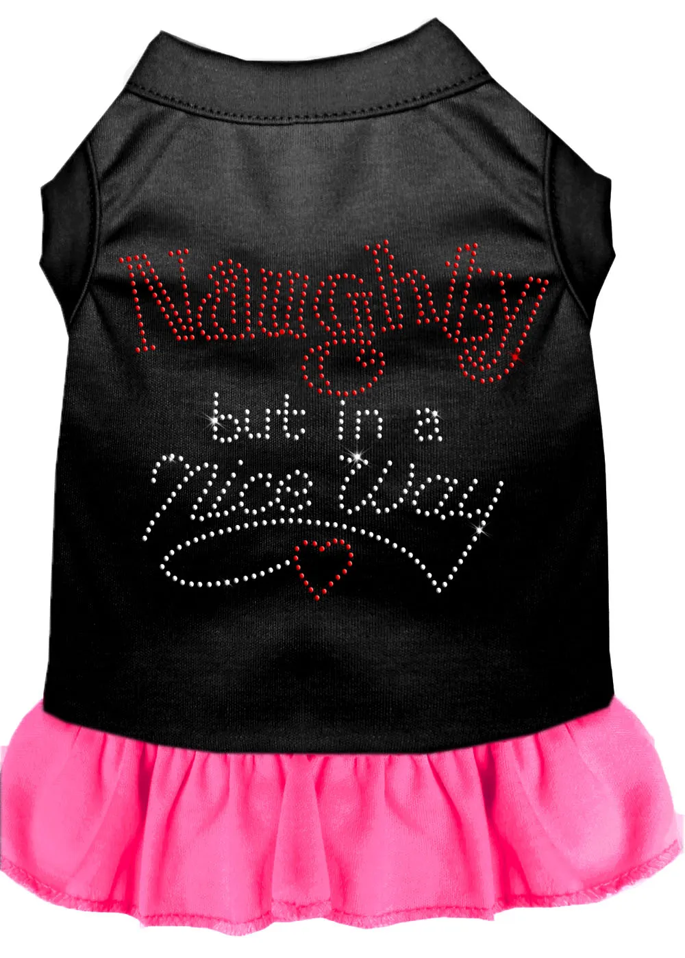 Rhinestone Naughty But In A Nice Way Dress Black With Bright Pink Xxxl