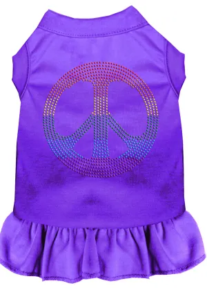 Rhinestone Rainbow Peace Dress Purple Xl