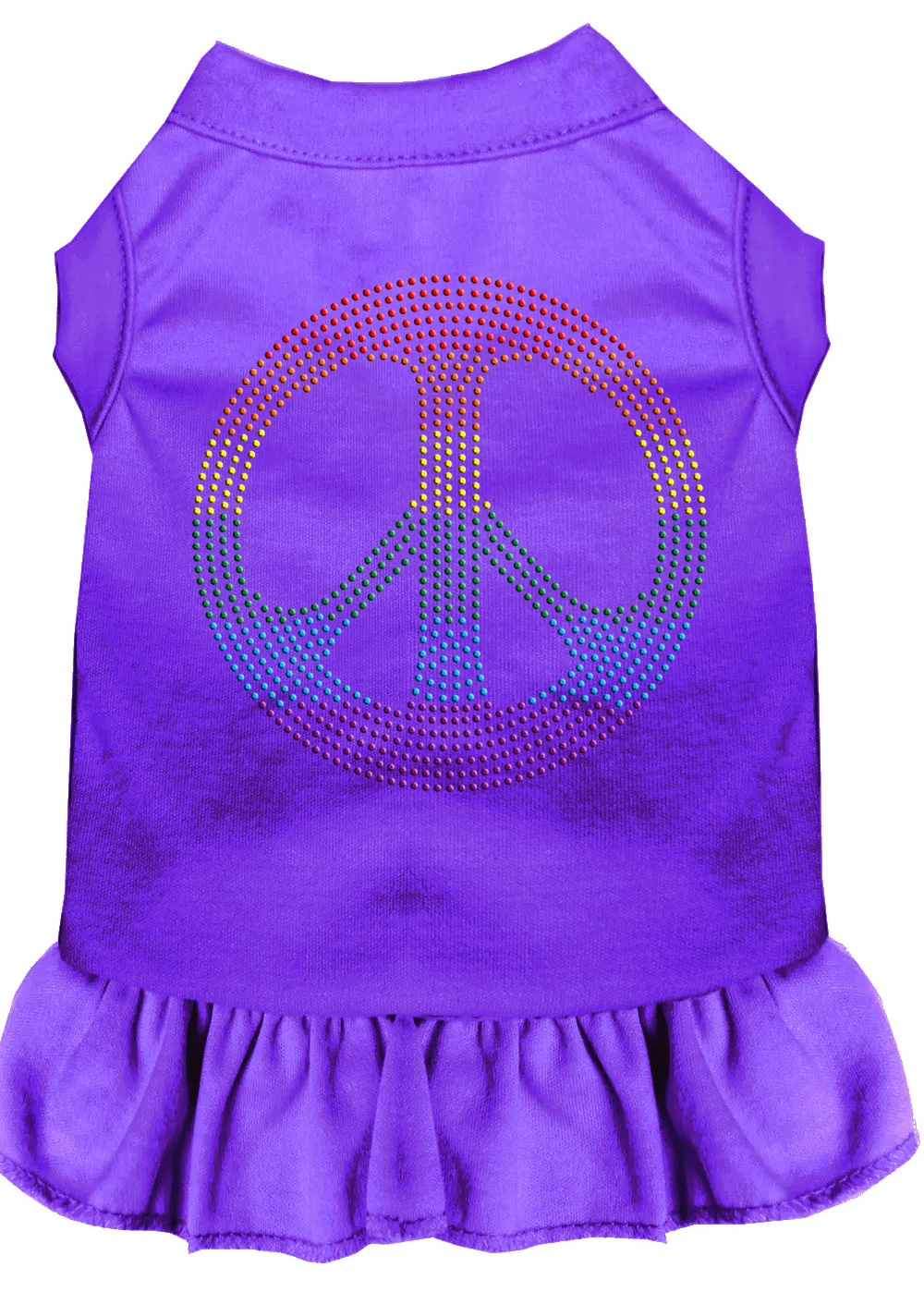 Rhinestone Rainbow Peace Dress Purple Xl