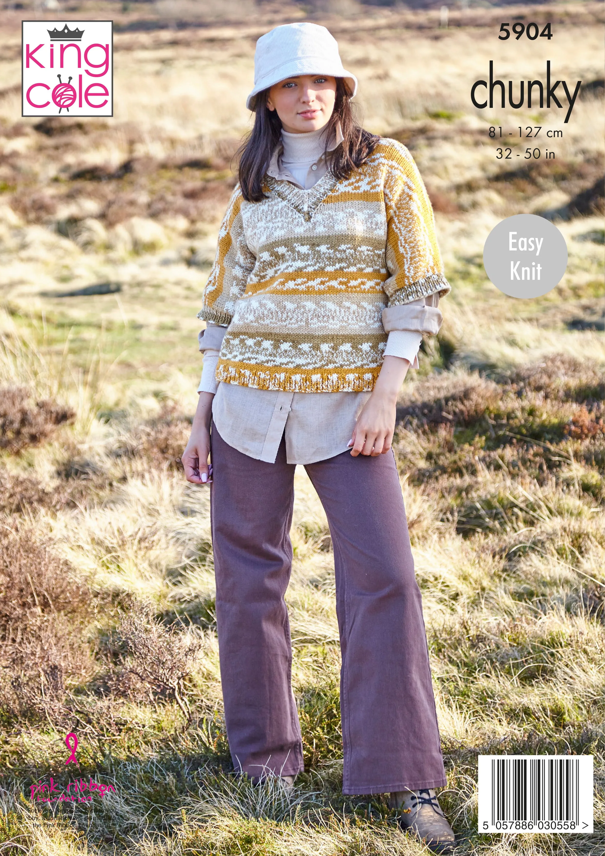 Round & V Neck Sweaters Knitted in Nordic Chunky 5904