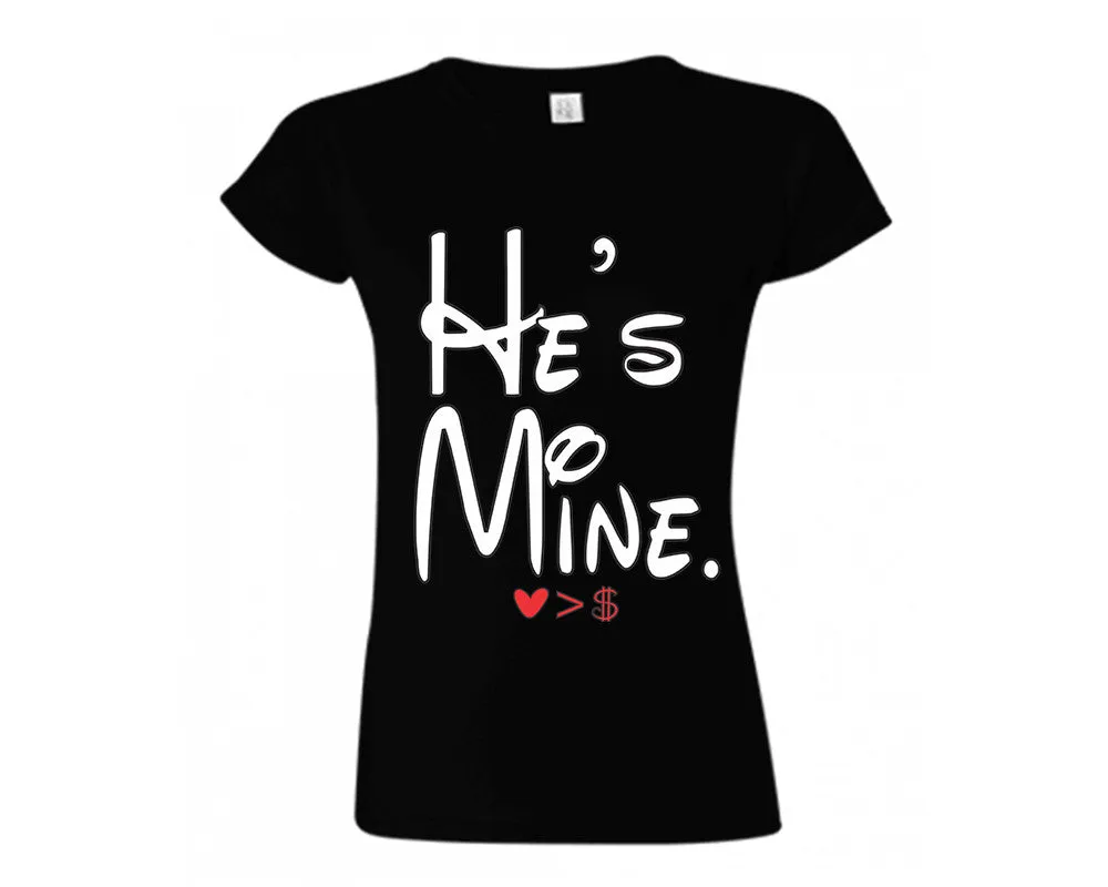 She's Mine and He's Mine Couple Shirts and Kissing Mickey Jogger Pants, Top & Bottom Sets