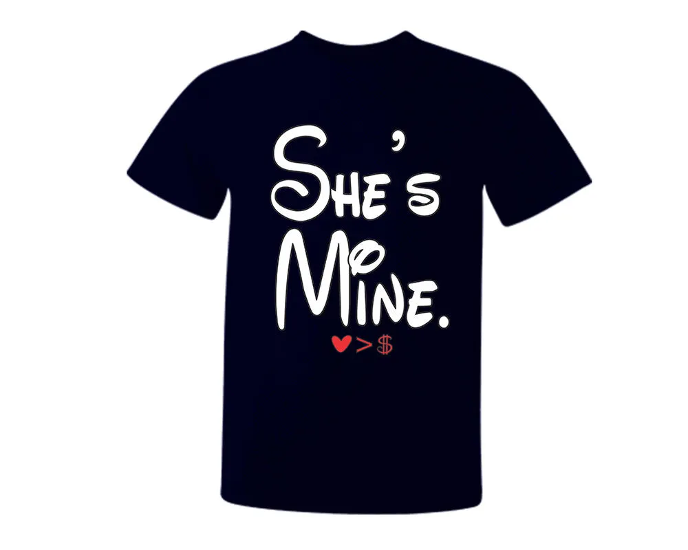 She's Mine and He's Mine Couple Shirts and Kissing Mickey Jogger Pants, Top & Bottom Sets