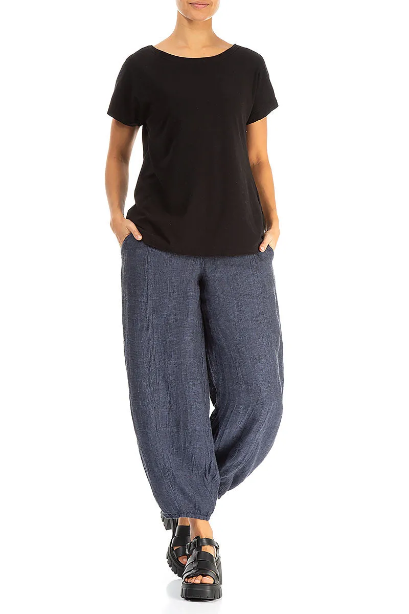 Short Sleeves Black Cotton Top