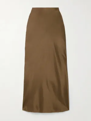 Silk-satin maxi skirt