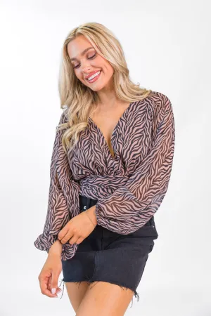 Simple Truth In Wild Over You V- Neck Blouse  FINAL SALE