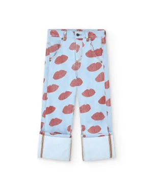 Soft Blue Kissing Ant Jeans