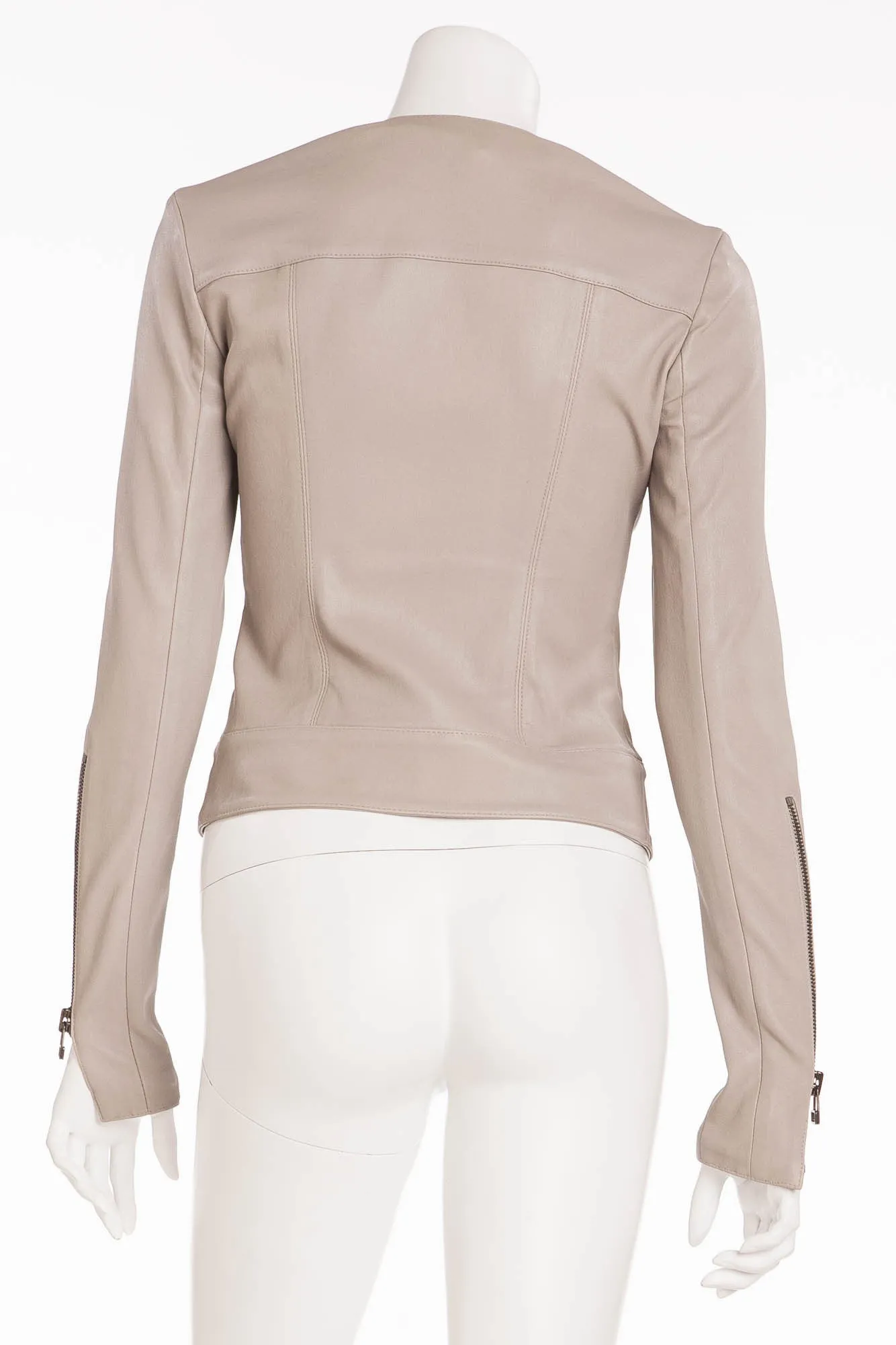 Thomas Wylde - Light Beige Long Sleeve Leather Jacket - IT 40