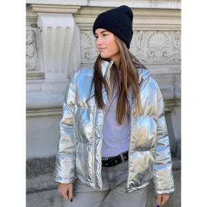 Trendy Lulu quiltet skindjakke / 50982 - Silver Metallic