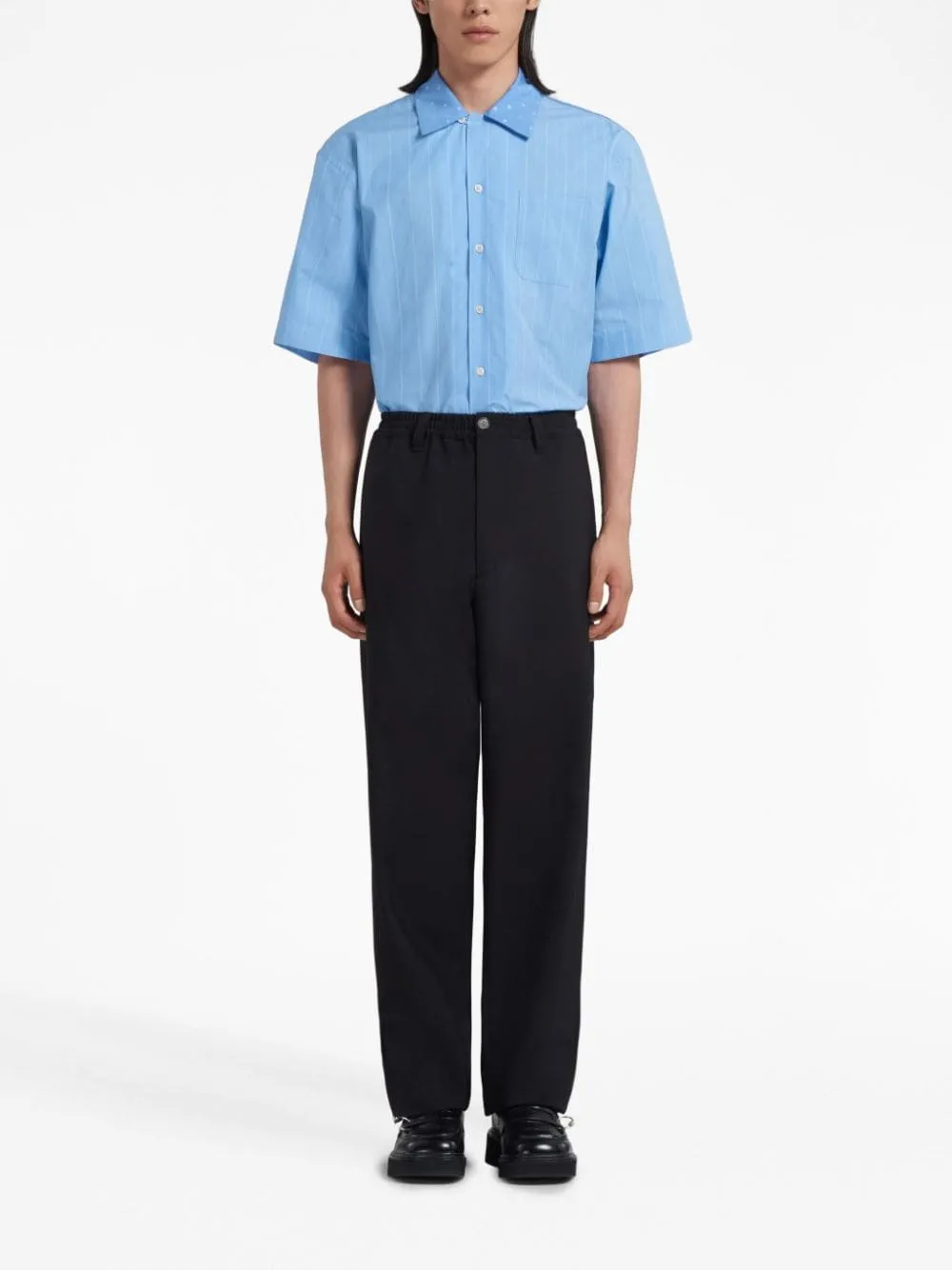 Tropical slim-fit wool trousers