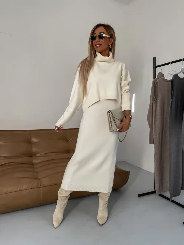 Velina | Luxe Knit Dress Ensemble 