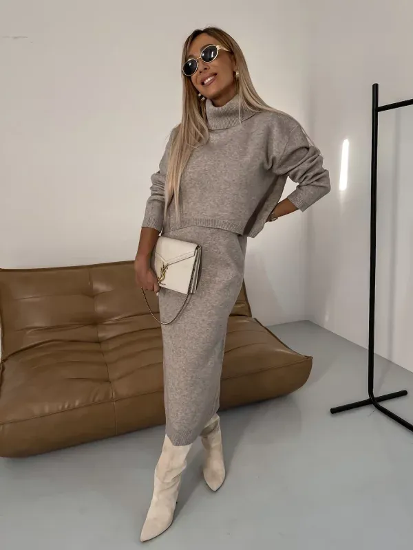 Velina | Luxe Knit Dress Ensemble 