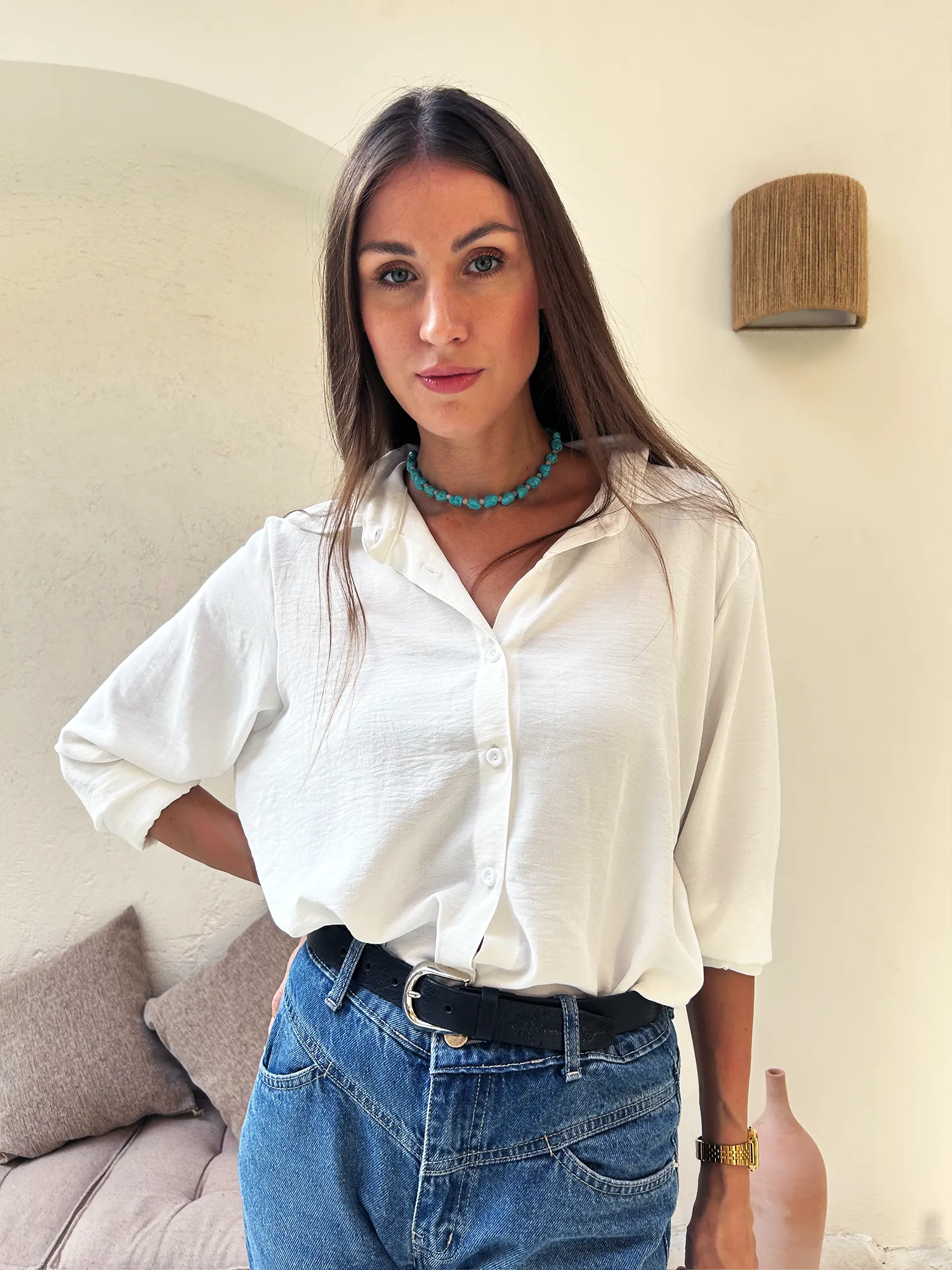 White Loose Oversized Shirt