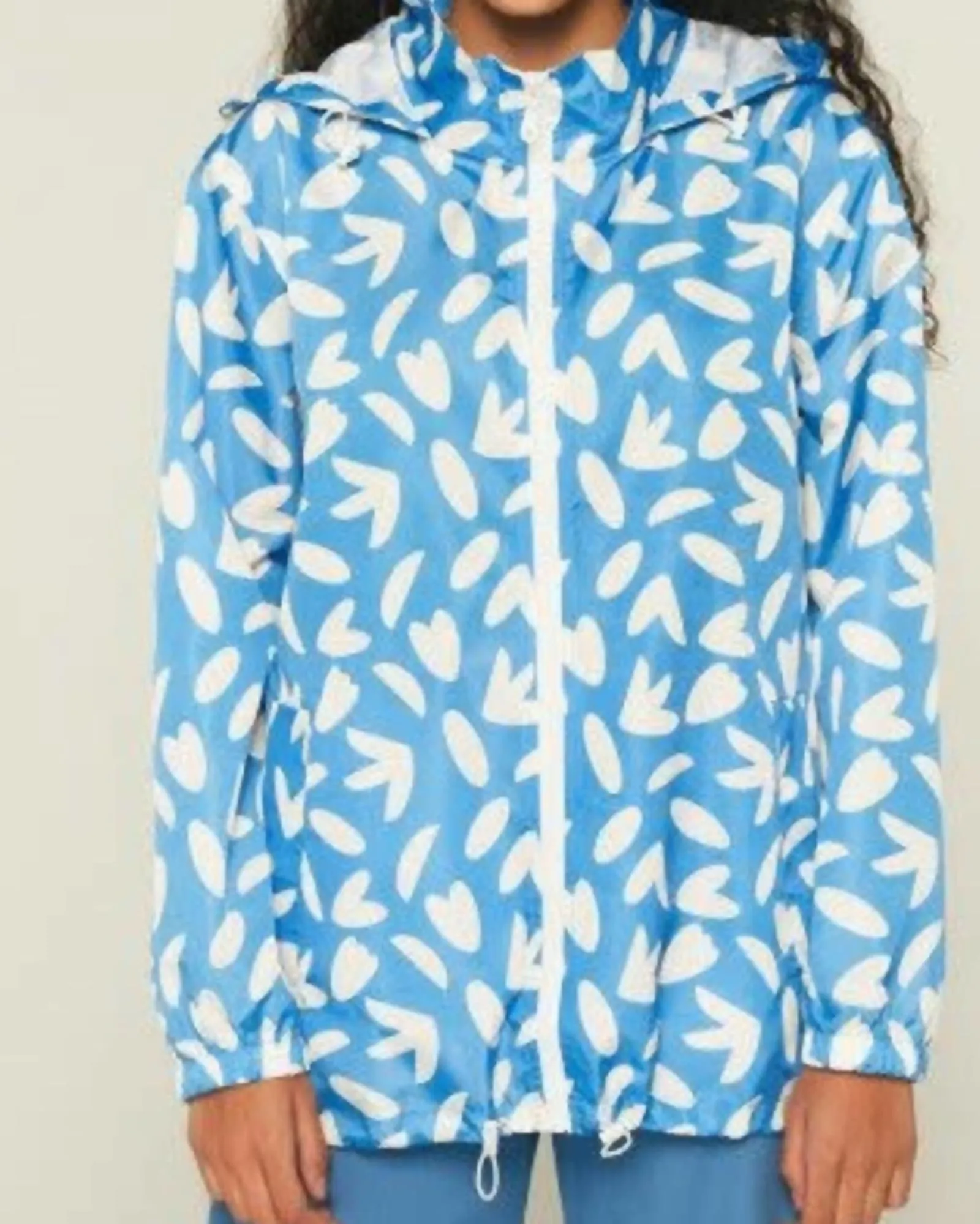 Women'S Athens Windbreaker Jacket in Blue Floral Petal | Blue Floral Petal