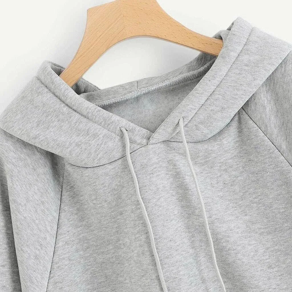Women's Hoodies Casual Long Sleeve Pullover Tops Pocket Solid Oversized Fall Winter Lightweight Hooded Sweatshirts