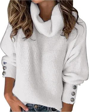 Womens Oversized Turtleneck Sweaters Cowl Neck Soft Cozy Warm Cable Knit Loose Casual Knitted Pullover Fall Tops