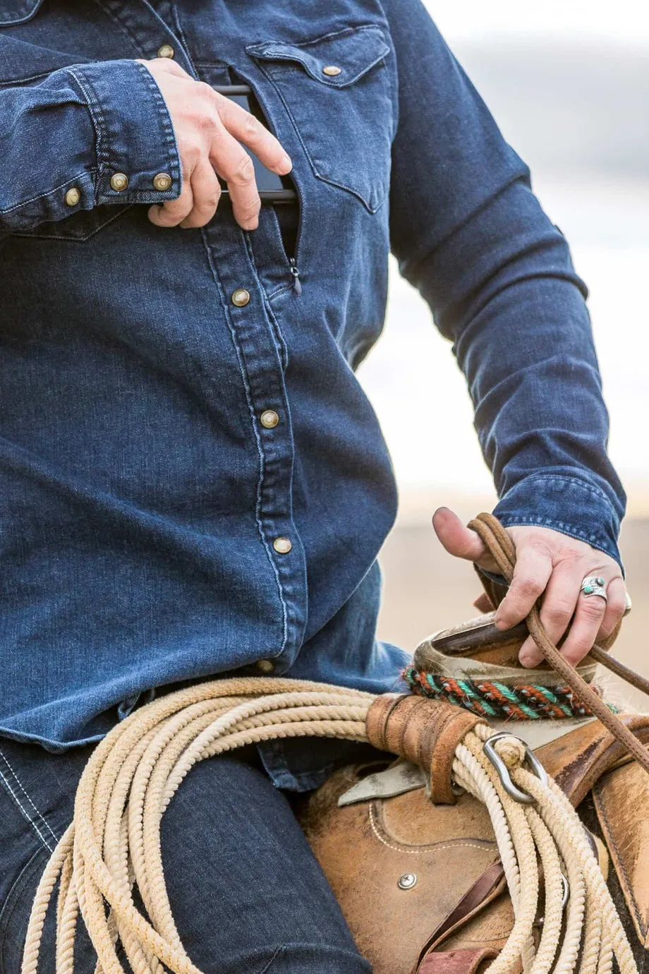 Zeller Work Shirt - Indigo Stretch Denim